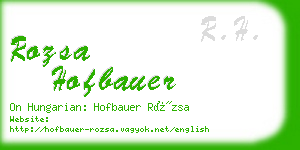 rozsa hofbauer business card